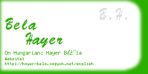 bela hayer business card